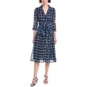 Samantha Sung Womens Audrey 4 Shirtdress, Blue